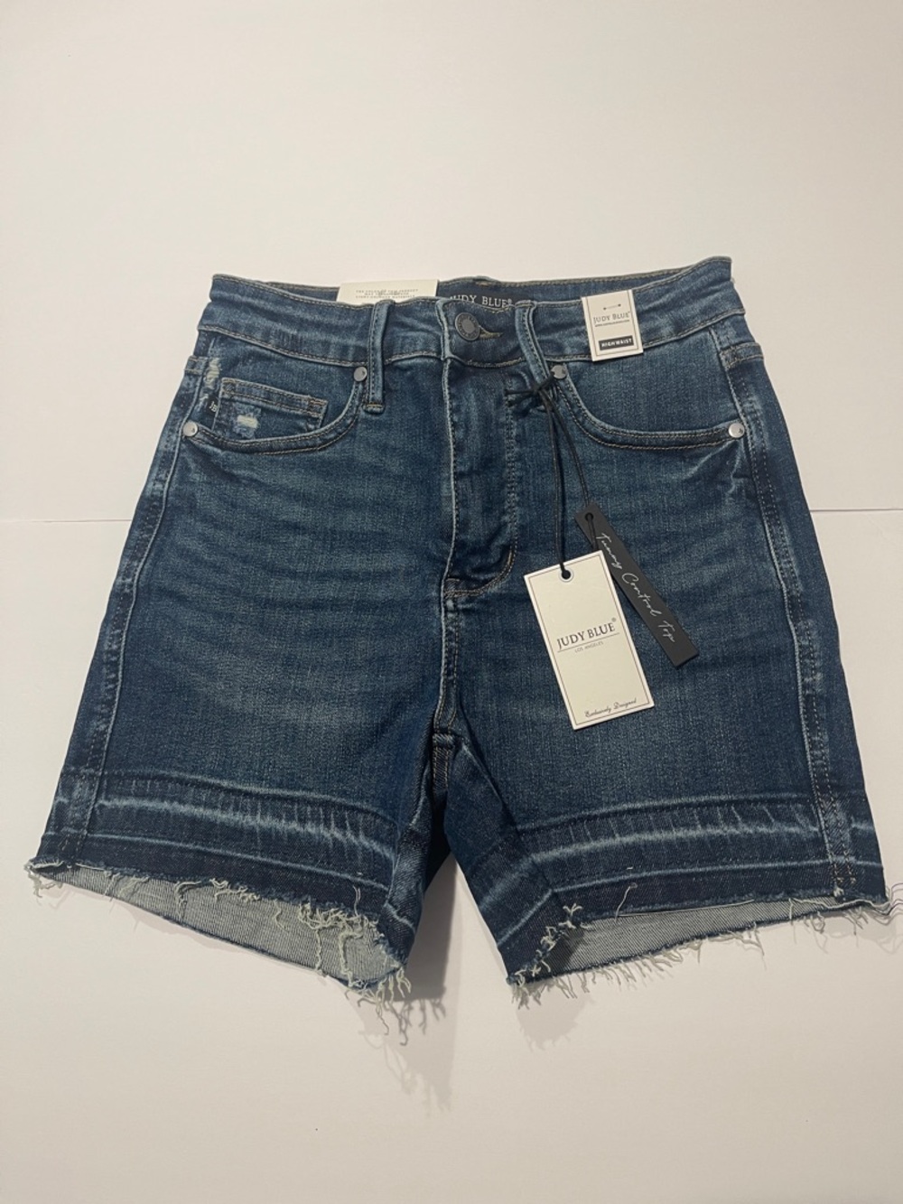 Judy Blue NWT small Blue Frayed Hem Denim distressed Shorts
